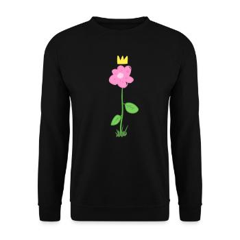 blume rosa pflanze krone symbol - Unisex Pullover - Schwarz - Vorne - Alina (178cm) & Michal (187cm)