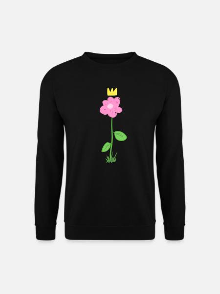 blume rosa pflanze krone symbol - Unisex Pullover - Schwarz