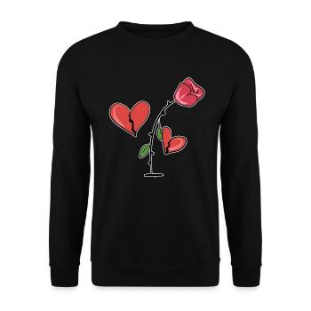 red rose broken heart symbol love - Unisex Sweatshirt - black - Front - Alina (178cm) & Michal (187cm)