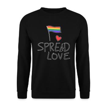 liebe verbreiten lgbt flagge symbol - Unisex Pullover - Schwarz - Vorne - Alina (178cm) & Michal (187cm)