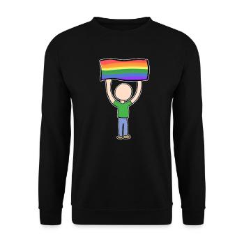 lgbt flag symbol love human rights man - Unisex Sweatshirt - black - Front - Alina (178cm) & Michal (187cm)