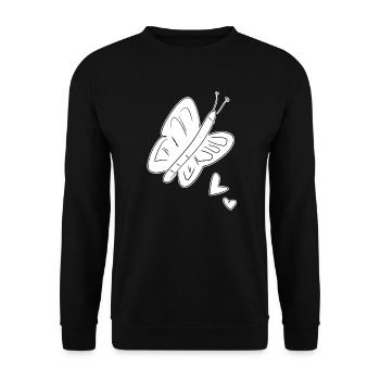 symbole d’insecte animal cœur de papillon - Sweat-shirt Unisexe - noir - Devant - Alina (178cm) & Michal (187cm)