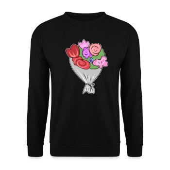 flower bouquet flowers symbol plant - Unisex Sweatshirt - black - Front - Alina (178cm) & Michal (187cm)