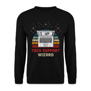 Computer Tech Support - Unisex Sweatshirt - black - Front - Alina (178cm) & Michal (187cm)