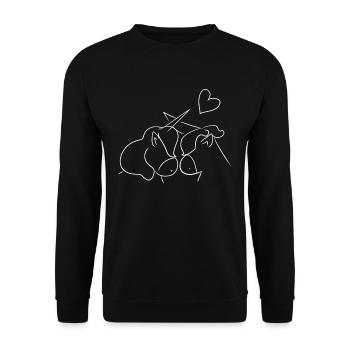 couple lovers unicorn love - Unisex Sweatshirt - black - Front - Alina (178cm) & Michal (187cm)