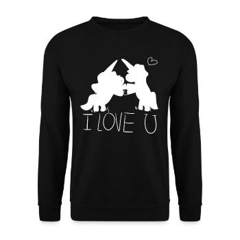 unicorn i love you couple - Unisex Sweatshirt - black - Front - Alina (178cm) & Michal (187cm)