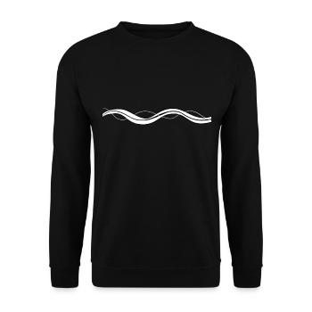 trait d’onde de ligne - Sweat-shirt Unisexe - noir - Devant - Alina (178cm) & Michal (187cm)