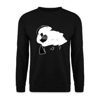 écouter de la musique casque filles - Sweat-shirt Unisexe - noir - Devant - Alina (178cm) & Michal (187cm)