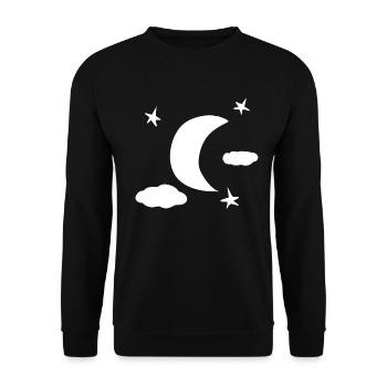étoiles lune ciel nocturne simple - Sweat-shirt Unisexe - noir - Devant - Alina (178cm) & Michal (187cm)