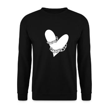 ketten gefangenes herz liebe - Unisex Pullover - Schwarz - Vorne - Alina (178cm) & Michal (187cm)
