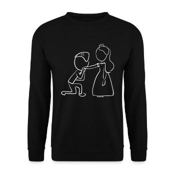 prince princesse amoureux du mariage dessin animé - Sweat-shirt Unisexe - noir - Devant - Alina (178cm) & Michal (187cm)