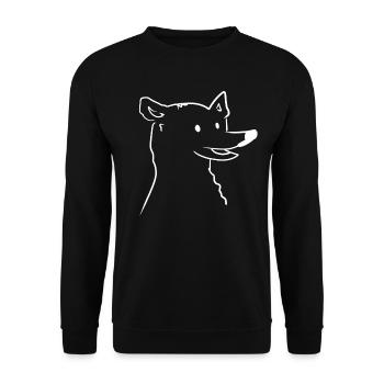 cartoon hund kopf symbol tier - Unisex Pullover - Schwarz - Vorne - Alina (178cm) & Michal (187cm)