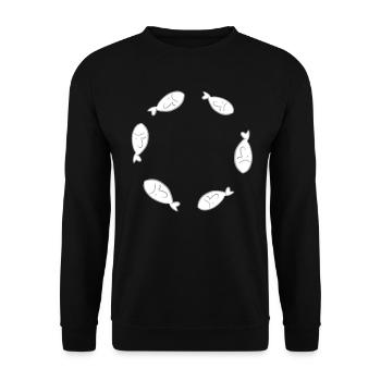 cercle poisson poisson nagent militants des droits des animaux - Sweat-shirt Unisexe - noir - Devant - Alina (178cm) & Michal (187cm)