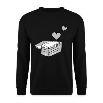treasure chest symbol treasure hearts red - Unisex Sweatshirt - black - Front - Alina (178cm) & Michal (187cm)