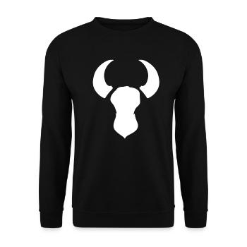 animal ram bull horns symbol - Unisex Sweatshirt - black - Front - Alina (178cm) & Michal (187cm)