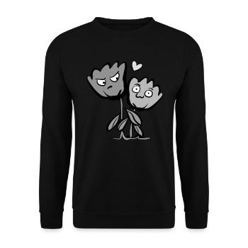 Flowers Friendship Plants Funny Friends - Unisex Sweatshirt - black - Front - Alina (178cm) & Michal (187cm)