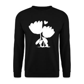 Fleurs Roses Symbole de la plante - Sweat-shirt Unisexe - noir - Devant - Alina (178cm) & Michal (187cm)