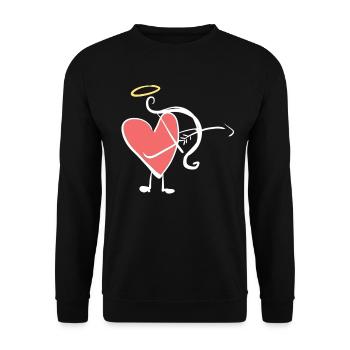 bow shooting arrow heart love symbol - Unisex Sweatshirt - black - Front - Alina (178cm) & Michal (187cm)