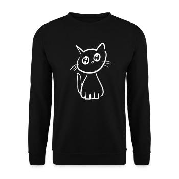 Cat animal cute pet small - Unisex Sweatshirt - black - Front - Alina (178cm) & Michal (187cm)