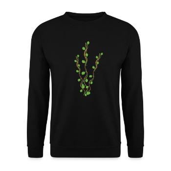Symbole de la plante Nature Branches Feuilles - Sweat-shirt Unisexe - noir - Devant - Alina (178cm) & Michal (187cm)