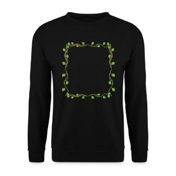 Feuilles Forme carrée Symbole Carré - Sweat-shirt Unisexe - noir - Devant - Alina (178cm) & Michal (187cm)