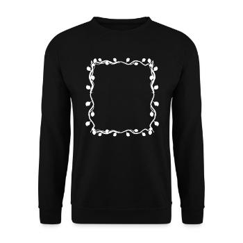 Leaves Square Branches Lines Square - Unisex Sweatshirt - black - Front - Alina (178cm) & Michal (187cm)