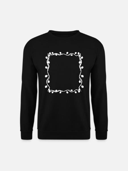 Leaves Square Branches Lines Square - Unisex Sweatshirt - black