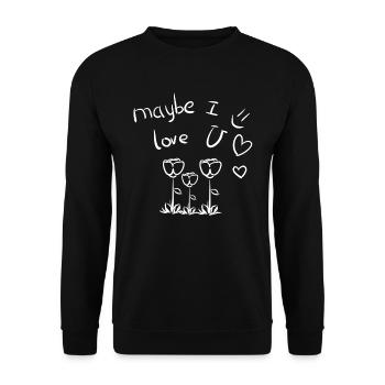 vielleicht liebe ich dich blumen - Unisex Pullover - Schwarz - Vorne - Alina (178cm) & Michal (187cm)