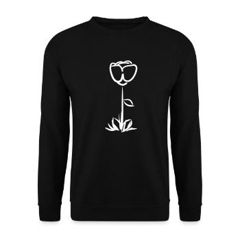 Blume Pflanze symbol - Unisex Pullover - Schwarz - Vorne - Alina (178cm) & Michal (187cm)