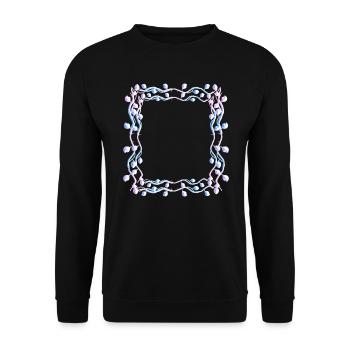 Feuilles forme carrée Cadre carré - Sweat-shirt Unisexe - noir - Devant - Alina (178cm) & Michal (187cm)