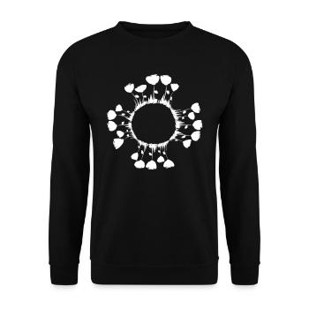 cercle de fleurs naturelles roses - Sweat-shirt Unisexe - noir - Devant - Alina (178cm) & Michal (187cm)