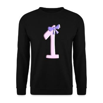 un numéro de boucle numéro rose en premier - Sweat-shirt Unisexe - noir - Devant - Alina (178cm) & Michal (187cm)