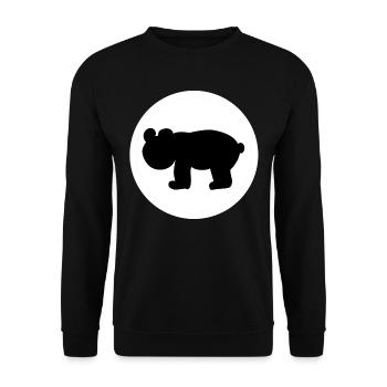 Circle Bear Animal Symbol - Unisex Sweatshirt - black - Front - Alina (178cm) & Michal (187cm)