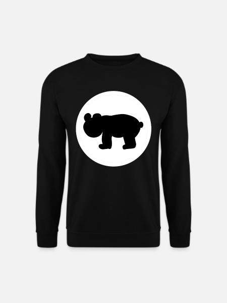 Circle Bear Animal Symbol - Unisex Sweatshirt - black