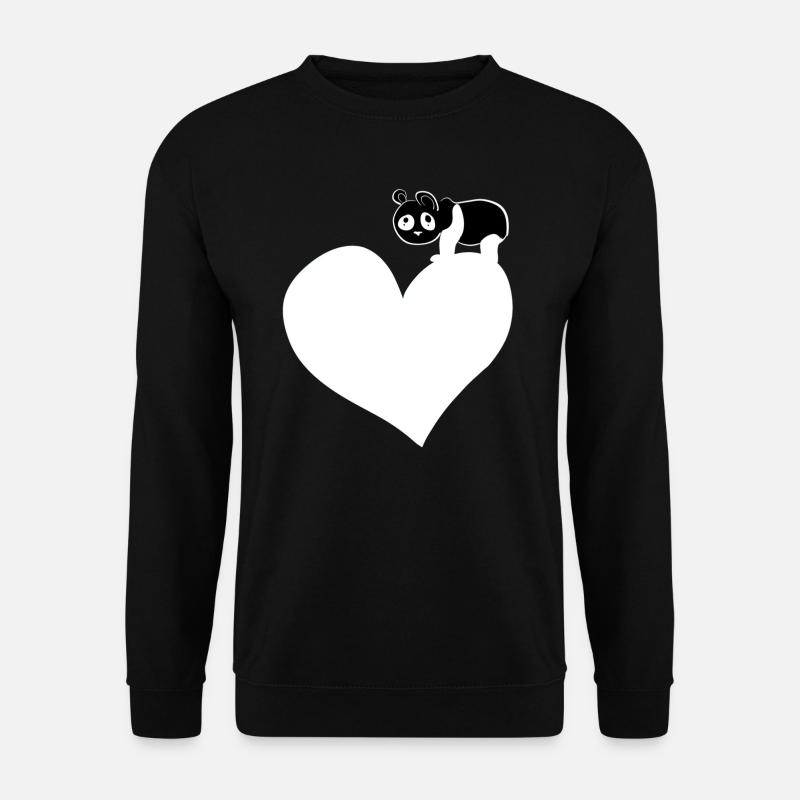 panda herz tierliebe bär - Unisex Pullover - Schwarz