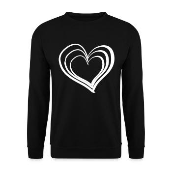 dear heart symbol - Unisex Sweatshirt - black - Front - Alina (178cm) & Michal (187cm)