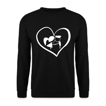 amoureux des symboles du cœur - Sweat-shirt Unisexe - noir - Devant - Alina (178cm) & Michal (187cm)