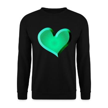 symbole de cœur vert pailleté vert - Sweat-shirt Unisexe - noir - Devant - Alina (178cm) & Michal (187cm)