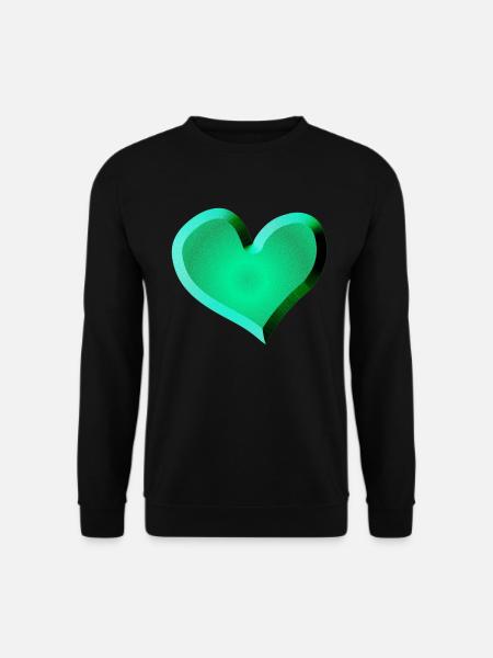 grünes Herz Symbol Glitzer grün - Unisex Pullover - Schwarz