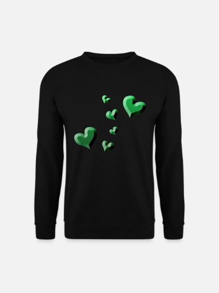 green heart pattern glitter - Unisex Sweatshirt - black