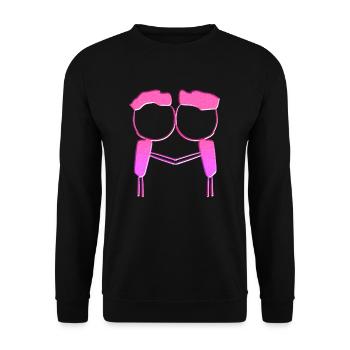 symbol pärchen rosa lgbt schwul liebe - Unisex Pullover - Schwarz - Vorne - Alina (178cm) & Michal (187cm)