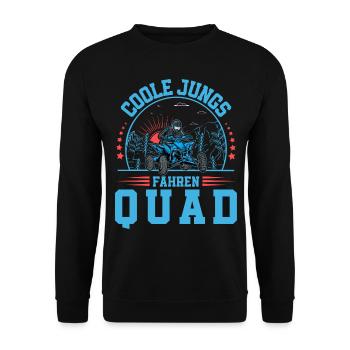 Quad ATV Offroad Quadfahrer - Unisex Pullover - Schwarz - Vorne - Alina (178cm) & Michal (187cm)