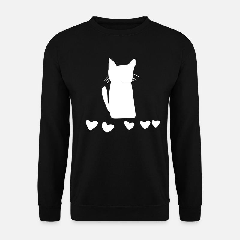 Cat Symbol Animal Hearts - Unisex Sweatshirt - black