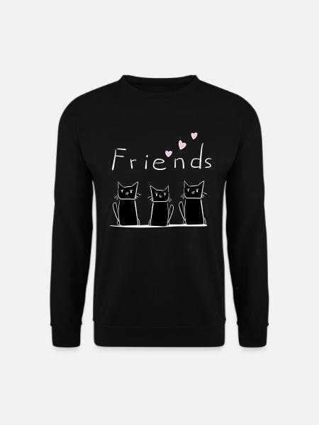 Friends three cats animals animal - Unisex Sweatshirt - black