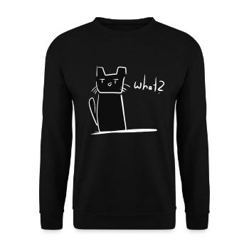 Cat confused cute animal - Unisex Sweatshirt - black - Front - Alina (178cm) & Michal (187cm)