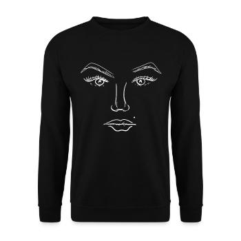 Art Face Man Symbol Template - Unisex Sweatshirt - black - Front - Alina (178cm) & Michal (187cm)