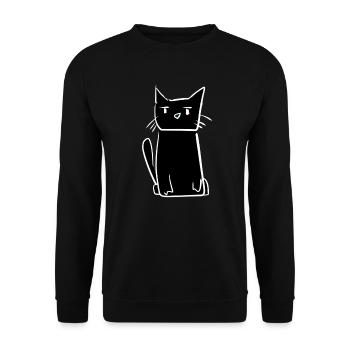 cartoon katze tier süß - Unisex Pullover - Schwarz - Vorne - Alina (178cm) & Michal (187cm)