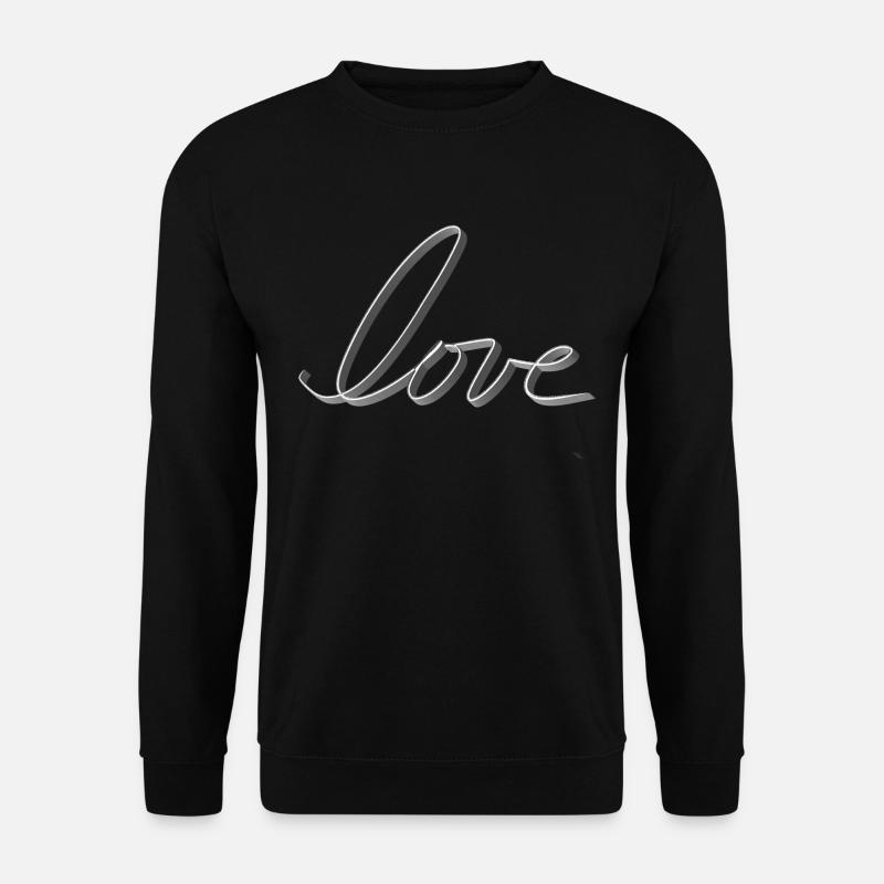 liebe wort 3d grau - Unisex Pullover - Schwarz