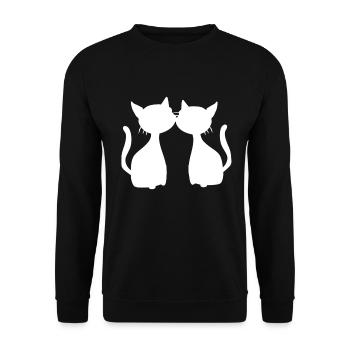 deux chats symbole amis chat - Sweat-shirt Unisexe - noir - Devant - Alina (178cm) & Michal (187cm)