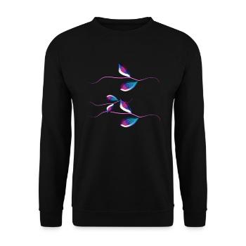 feuilles tiges plantes naturelles - Sweat-shirt Unisexe - noir - Devant - Alina (178cm) & Michal (187cm)